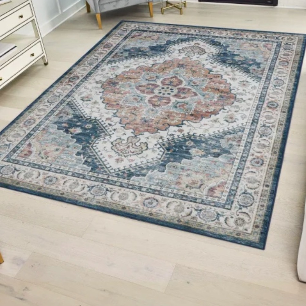NEW Wyatt & Ash “Geraldine” Washable 5’3” x 7’5” Area Rug in rose
